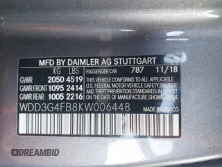 2019 Mercedes-Benz A 220 z VIN WDD3G4FB8KW006448, wystawiony jako IAAI lot #42000768 z przebiegiem 49 566 mil mil oraz . Historia ofert i sprzedaży dostępna na DreamBid. Obrazek 9.