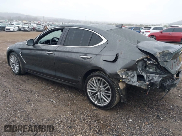 2021 Genesis G70 2.0T with VIN KMTG64LA3MU075557, listed as a IAAI auction lot 41484410 with 52,740 mi miles and . Bid and sale history available at DreamBid. Image 3.