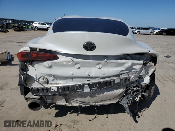 2021 Toyota GR Supra 3.0 with VIN WZ1DB0C00MW041840, listed as a Copart auction lot 43144635 with 6,213 mi miles and Salvage Title. Bid and sale history available at carsss.com. Image 6.