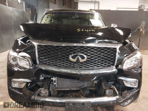 2017 Infiniti QX80 with VIN JN8AZ2NE1H9160930, listed as a IAAI auction lot 42080203 with 92,222 mi miles. Bid and sale history available at carsss.com. Image 6.