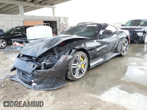 2020 Ferrari Portofino z VIN ZFF89FPA3L0255497, wystawiony jako Copart lot #46598594 z przebiegiem 4 193 mil mil oraz Szkoda całkowita • Salvage title. Historia ofert i sprzedaży dostępna na DreamBid. Obrazek 1.