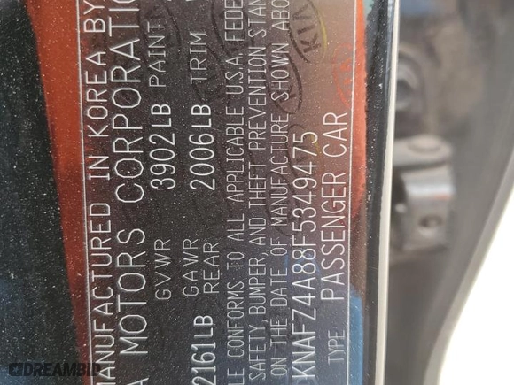 2015 Kia Forte EX with VIN KNAFZ4A88F5349475, listed as a Copart auction lot 50986245 with 88,178 mi miles and Salvage Title. Bid and sale history available at carsss.com. Image 12.