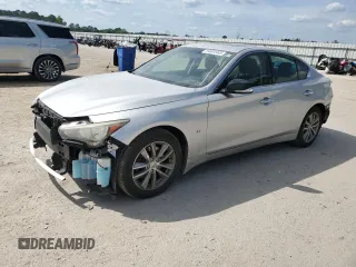 2014 Infiniti Q50 Premium with VIN JN1BV7AR2EM700072, listed as a Copart auction lot 54934445 with 97,381 mi miles and Salvage title. Bid and sale history available at DreamBid. Image 1.