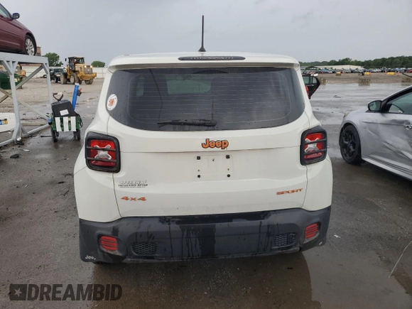 2017 Jeep Renegade Sport with VIN ZACCJBAB3HPE58322, listed as a Copart auction lot 59381615 with 140,437 mi miles and Salvage title. Bid and sale history available at DreamBid. Image 6.