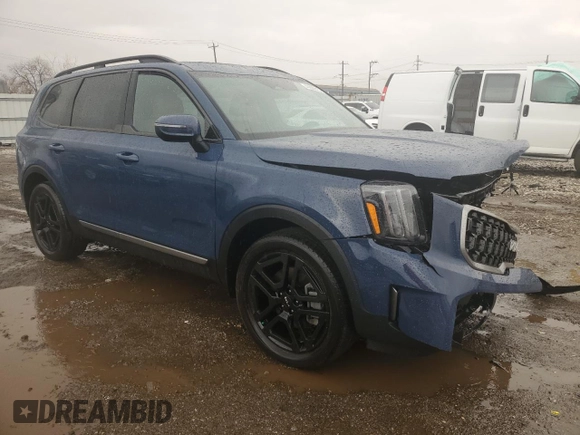 2023 Kia Telluride EX X-Line with VIN 5XYP3DGC7PG404463, listed as a Copart auction lot 49808315 with 24,306 mi miles and Salvage title. Bid and sale history available at DreamBid. Image 4.