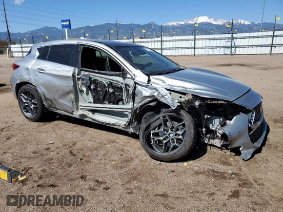 2017 Infiniti QX30 Sport with VIN SJKCH5CP4HA019827, listed as a Copart auction lot 57506415 with Not provided miles and Salvage title. Bid and sale history available at DreamBid. Image 4.