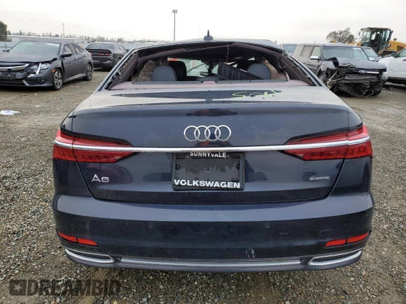2019 Audi A6 Premium with VIN WAUD8AF25KN132313, listed as a Copart auction lot 83855514 with 0 mi miles and Salvage Title. Bid and sale history available at carsss.com. Image 6.