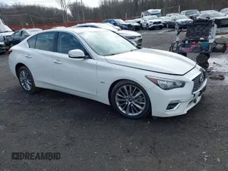 2018 Infiniti Q50 3.0t LUXE with VIN JN1EV7AR8JM611162, listed as a IAAI auction lot 41737408 with 72,498 mi miles. Bid and sale history available at carsss.com. Image 1.
