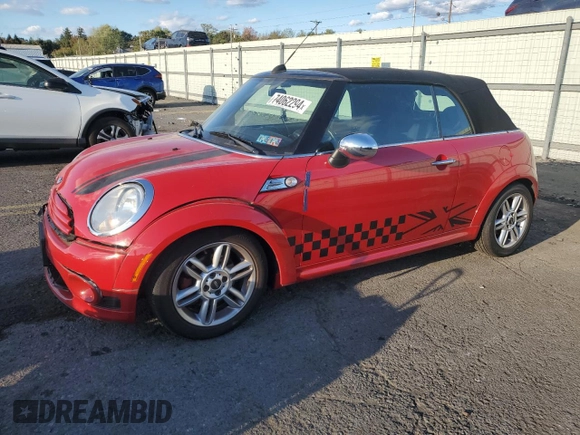 2011 MINI Convertible с VIN WMWZN3C55BT133269, выставлен на аукционе Copart как лот 74062294 с пробегом 48 582 миль миль и Списание • Salvage title. История ставок и продаж доступна на DreamBid. Изображение 1.