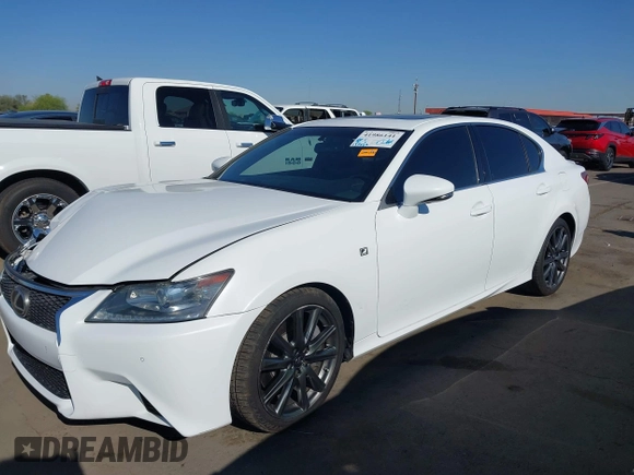 2014 Lexus GS 350 with VIN JTHBE1BL1E5043231, listed as a IAAI auction lot 41986141 with 139,842 mi miles. Bid and sale history available at carsss.com. Image 2.