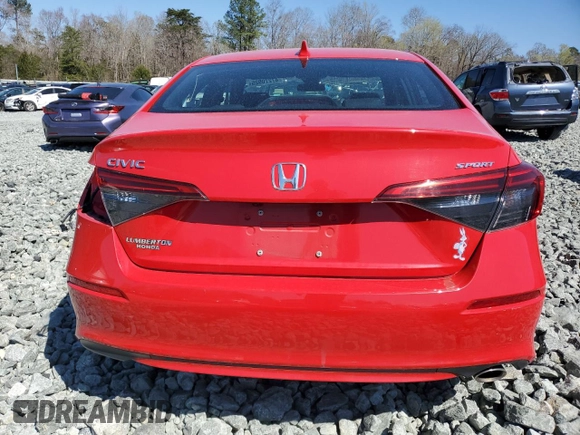2024 Honda Civic Sedan Sport with VIN 2HGFE2F5XRH561777, listed as a Copart auction lot 47270925 with 40,079 mi miles and Salvage Title. Bid and sale history available at carsss.com. Image 6.