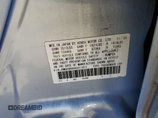 2010 Honda Fit Sport with VIN JHMGE8H49AC011812, listed as a Copart auction lot 60341615 with 187,428 mi miles and Salvage title. Bid and sale history available at DreamBid. Image 12.