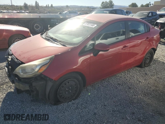 2013 Kia Rio LX with VIN KNADM4A38D6237793, listed as a Copart auction lot 87823165 with 160,349 mi miles and Salvage Title. Bid and sale history available at carsss.com. Image 1.