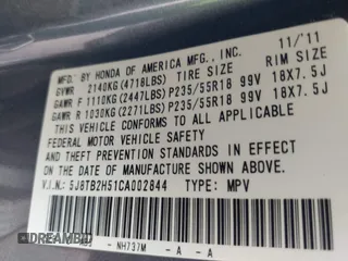 2012 Acura RDX Tech Pkg with VIN 5J8TB2H51CA002844, listed as a IAAI auction lot 41727770 with 174,274 mi miles. Bid and sale history available at carsss.com. Image 9.