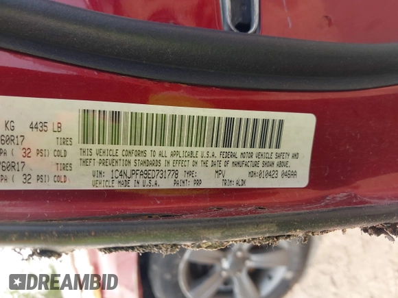 2014 Jeep Patriot High Altitude с VIN 1C4NJPFA9ED731778, выставлен на аукционе IAAI как лот 42379908 с пробегом 98 268 миль миль и . История ставок и продаж доступна на DreamBid. Изображение 9.