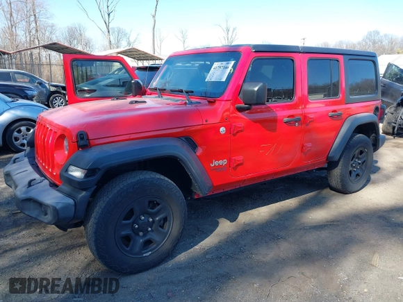 2018 Jeep Wrangler Unlimited Sport with VIN 1C4HJXDNXJW197207, listed as a IAAI auction lot 41757166 with 60,911 mi miles and . Bid and sale history available at DreamBid. Image 17.