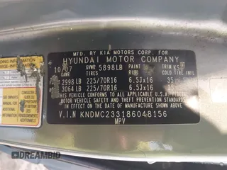 2008 Hyundai Entourage GLS z VIN KNDMC233186048156, wystawiony jako IAAI lot #42229764 z przebiegiem 215 371 mil mil oraz . Historia ofert i sprzedaży dostępna na DreamBid. Obrazek 9.