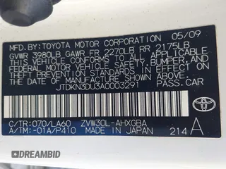 2010 Toyota Prius II with VIN JTDKN3DU3A0003291, listed as a IAAI auction lot 42123268 with 285,734 mi miles and . Bid and sale history available at carsss.com. Image 9.