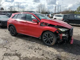 2023 Infiniti QX50 Sport with VIN 3PCAJ5FB8PF115450, listed as a Copart auction lot 44619754 with 29,605 mi miles and Salvage Title. Bid and sale history available at DreamBid. Image 4.