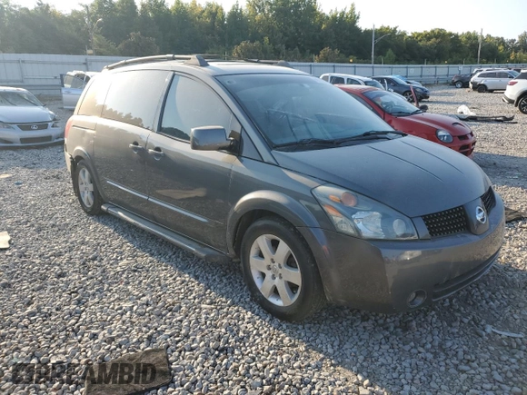 2005 Nissan Quest SE with VIN 5N1BV28U25N127447, listed as a Copart auction lot 68610624 with 0 mi miles and Salvage Title. Bid and sale history available at carsss.com. Image 4.