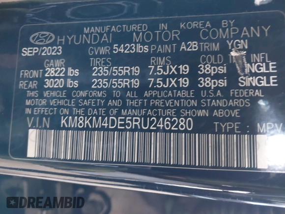 2024 Hyundai Ioniq 5 SE z VIN KM8KM4DE5RU246280, wystawiony jako IAAI lot #41506472 z przebiegiem 15 679 mil mil oraz . Historia ofert i sprzedaży dostępna na DreamBid. Obrazek 9.