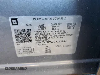 2018 Chevrolet Traverse LS with VIN 1GNEVFKW2JJ213644, listed as a Copart auction lot 48276425 with 93,462 mi miles and Salvage Title. Bid and sale history available at carsss.com. Image 15.