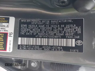 2012 Toyota Camry L with VIN 4T1BF1FK7CU528875, listed as a IAAI auction lot 41688301 with 107,694 mi miles. Bid and sale history available at carsss.com. Image 9.