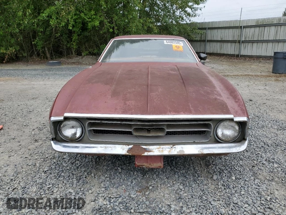 1971 Ford Mustang z VIN 1F01L171292, wystawiony jako Copart lot #64082595 z przebiegiem 8 812 mil mil oraz Czysty tytuł • Clean title. Historia ofert i sprzedaży dostępna na DreamBid. Obrazek 5.