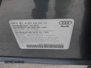 2012 Audi Q5 Prestige with VIN WA1WKAFPXCA090670, listed as a IAAI auction lot 41790219 with Not provided miles and . Bid and sale history available at DreamBid. Image 9.