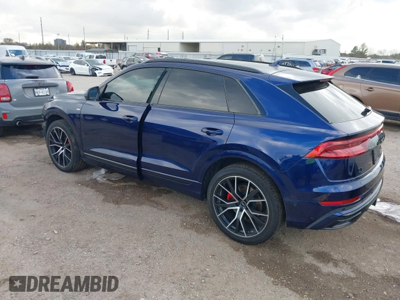 2022 Audi Q8 Prestige with VIN WA1FVBF14ND027851, listed as a IAAI auction lot 41155706 with 54,584 mi miles. Bid and sale history available at carsss.com. Image 3.