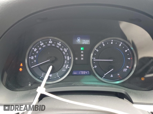 2012 Lexus IS 250 with VIN JTHBF5C2XC5166405, listed as a Copart auction lot 58847595 with 179,947 mi miles and Salvage title. Bid and sale history available at DreamBid. Image 9.