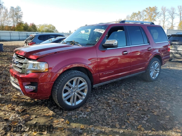 2017 Ford Expedition Platinum с VIN 1FMJU1MT3HEA11376, выставлен на аукционе Copart как лот 74116014 с пробегом 58 691 миль миль и Списание • Salvage title. История ставок и продаж доступна на DreamBid. Изображение 1.