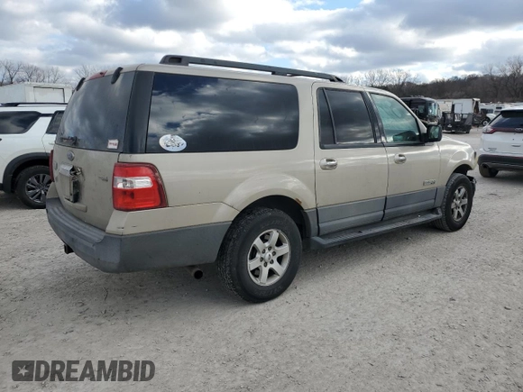 2007 Ford Expedition EL XLT with VIN 1FMFK15547LA27950, listed as a Copart auction lot 84349604 with 269,738 mi miles and Salvage Title. Bid and sale history available at carsss.com. Image 3.