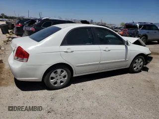 2008 Kia Spectra EX z VIN KNAFE121685506287, wystawiony jako Copart lot #58065295 z przebiegiem 181 686 mil mil oraz Szkoda całkowita • Salvage title. Historia ofert i sprzedaży dostępna na DreamBid. Obrazek 3.