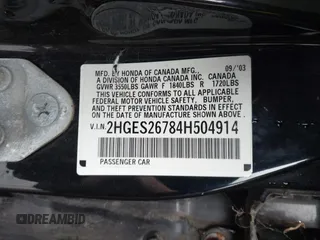 2004 Honda Civic EX с VIN 2HGES26784H504914, выставлен на аукционе IAAI как лот 42243919 с пробегом 153 633 миль миль и . История ставок и продаж доступна на DreamBid. Изображение 9.