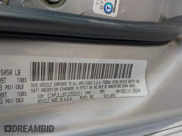 2018 Jeep Cherokee Latitude Plus с VIN 1C4PJLLB7JD552311, выставлен на аукционе IAAI как лот 42054262 с пробегом 164 209 миль миль и . История ставок и продаж доступна на DreamBid. Изображение 9.