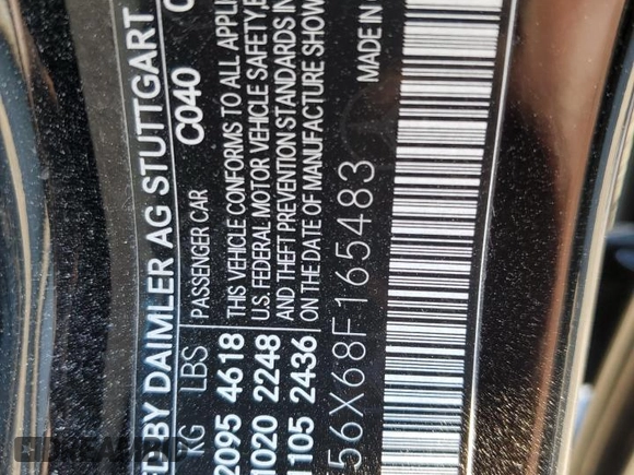 2008 Mercedes-Benz C 350 Sport with VIN WDDGF56X68F165483, listed as a Copart auction lot 43934344 with 109,454 mi miles and Salvage Title. Bid and sale history available at DreamBid. Image 13.
