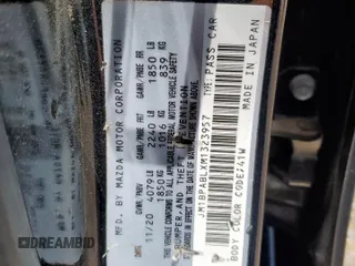 2021 Mazda 3 Select with VIN JM1BPABLXM1323957, listed as a Copart auction lot 62337215 with 75,068 mi miles and Salvage title. Bid and sale history available at DreamBid. Image 12.