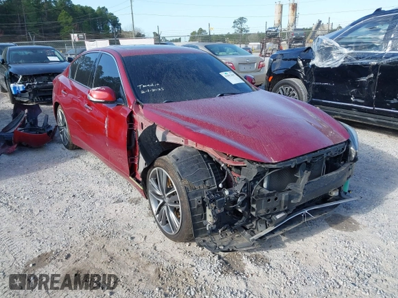 2015 Infiniti Q50 Premium with VIN JN1BV7AP1FM340227, listed as a IAAI auction lot 41662965 with 129,766 mi miles. Bid and sale history available at carsss.com. Image 1.