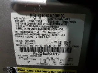 2008 Ford Taurus X Limited with VIN 1FMDK03W88GA12150, listed as a Copart auction lot 82758364 with 149,134 mi miles and Clean Title. Bid and sale history available at carsss.com. Image 14.