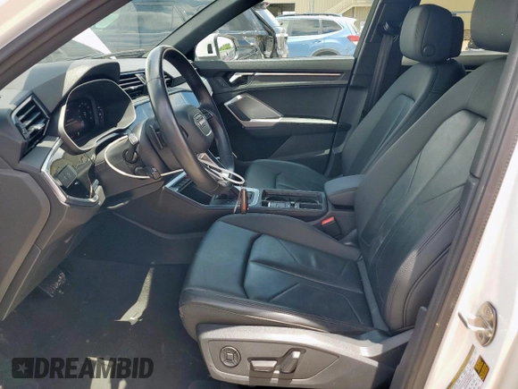 2023 Audi Q3 S line Premium with VIN WA1DECF32P1074282, listed as a Copart auction lot 58596045 with 52,392 mi miles and Salvage title. Bid and sale history available at DreamBid. Image 7.