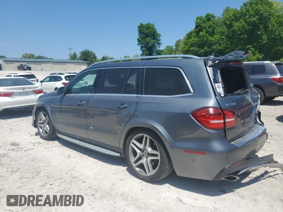 2018 Mercedes-Benz GLS 550 with VIN 4JGDF7DE7JB025977, listed as a Copart auction lot 54705295 with 82,065 mi miles and Salvage title. Bid and sale history available at DreamBid. Image 2.