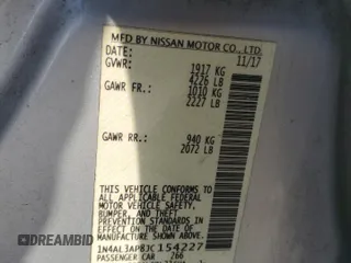 2018 Nissan Altima SR with VIN 1N4AL3AP8JC154227, listed as a Copart auction lot 54492805 with Not Provided miles and Salvage Title. Bid and sale history available at carsss.com. Image 12.