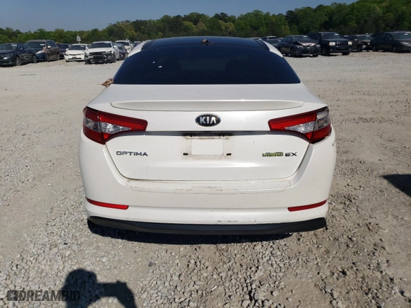2013 Kia Optima Hybrid EX with VIN KNAGM4AD0D5045666, listed as a Copart auction lot 53345675 with 196,971 mi miles and Clean Title. Bid and sale history available at carsss.com. Image 6.