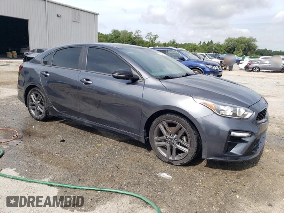 2021 Kia Forte GT-Line with VIN 3KPF34AD7ME340561, listed as a Copart auction lot 58385175 with 79,074 mi miles and Non repairable. Bid and sale history available at DreamBid. Image 4.