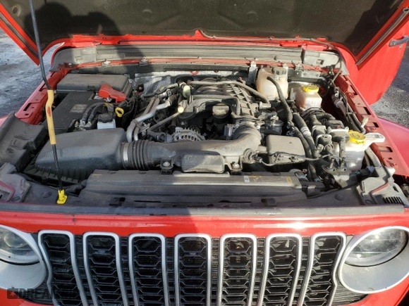 2024 Jeep Wrangler Sahara with VIN 1C4PJXEG2RW239036, listed as a Copart auction lot 46601805 with 29,430 mi miles and Salvage Title. Bid and sale history available at carsss.com. Image 12.