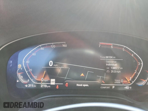 2020 BMW 5 Series 530i with VIN WBAJR3C05LCE13851, listed as a Copart auction lot 46466885 with 66,104 mi miles and Salvage Title. Bid and sale history available at DreamBid. Image 9.