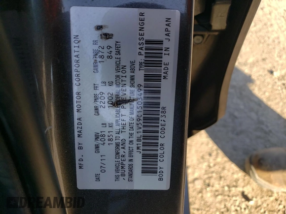 2012 Mazda 3 s Touring with VIN JM1BL1V59C1503499, listed as a Copart auction lot 47689635 with 99,291 mi miles and Salvage Title. Bid and sale history available at carsss.com. Image 12.