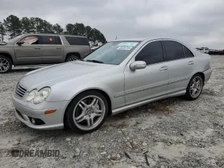 2005 Mercedes-Benz C 55 AMG with VIN WDBRF76J85F578476, listed as a Copart auction lot 88334725 with 190,507 mi miles and Salvage title. Bid and sale history available at DreamBid. Image 1.