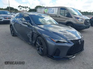 2024 Lexus IS with VIN JTHBZ1B20R5077114, listed as a IAAI auction lot 41560302 with 13,257 mi miles. Bid and sale history available at carsss.com. Image 1.
